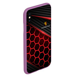 Чехол iPhone XS Max матовый PORSCHE, цвет: 3D-фиолетовый — фото 2