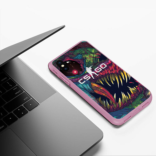 Чехол iPhone XS Max матовый CS GO Hyper Beast / 3D-Розовый – фото 3