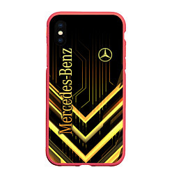 Чехол iPhone XS Max матовый Mercedes-Benz, цвет: 3D-красный