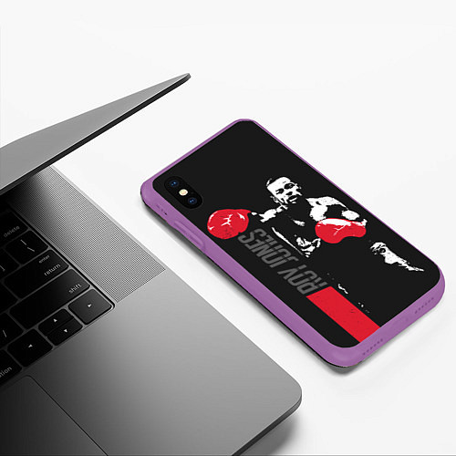 Чехол iPhone XS Max матовый Рой Джонс / 3D-Фиолетовый – фото 3