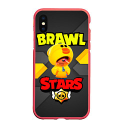 Чехол iPhone XS Max матовый BRAWL STARS SALLY LEON, цвет: 3D-красный