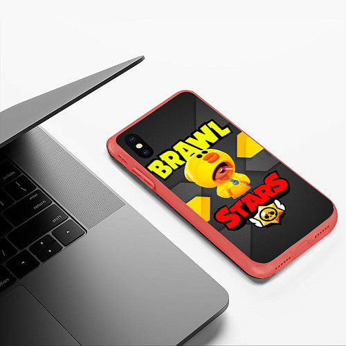 Чехол iPhone XS Max матовый BRAWL STARS SALLY LEON / 3D-Красный – фото 3