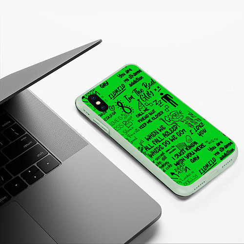Чехол iPhone XS Max матовый GREEN BILLIE EILISH / 3D-Салатовый – фото 3