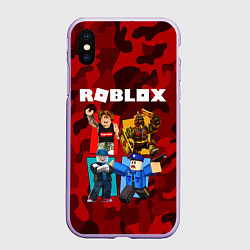 Чехол iPhone XS Max матовый ROBLOX, цвет: 3D-светло-сиреневый