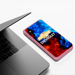 Чехол iPhone XS Max матовый CHEVROLET, цвет: 3D-малиновый — фото 2