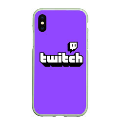 Чехол iPhone XS Max матовый Twitch, цвет: 3D-салатовый