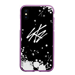 Чехол iPhone XS Max матовый Stray Kids, цвет: 3D-фиолетовый