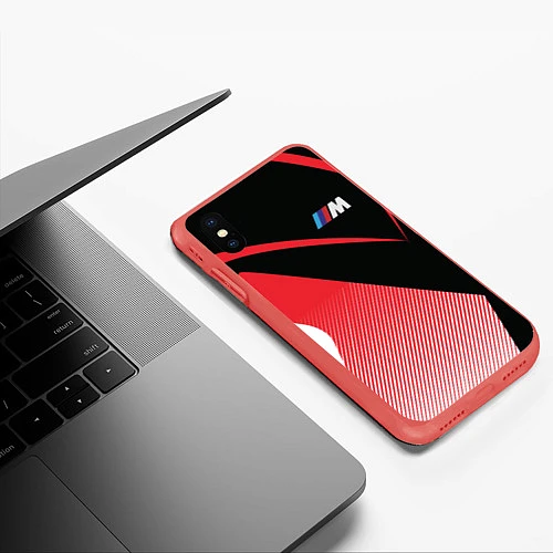 Чехол iPhone XS Max матовый BMW / 3D-Красный – фото 3
