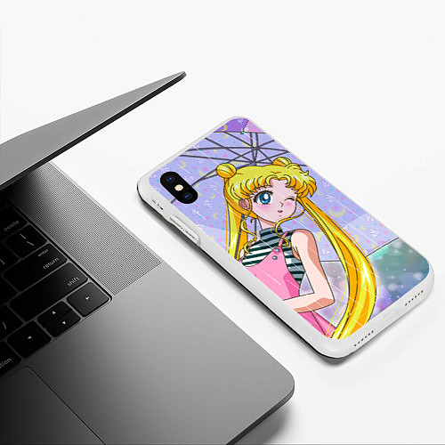 Чехол iPhone XS Max матовый Sailor Moon / 3D-Белый – фото 3