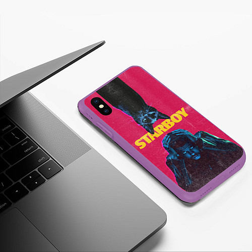 Чехол iPhone XS Max матовый STARBOY / 3D-Фиолетовый – фото 3