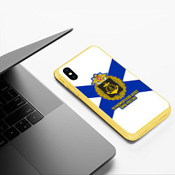 Чехол iPhone XS Max матовый Черноморский флот ВМФ России, цвет: 3D-желтый — фото 2