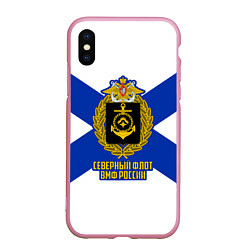 Чехол iPhone XS Max матовый Северный флот ВМФ России, цвет: 3D-розовый