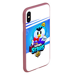 Чехол iPhone XS Max матовый Brawl stars MRP, цвет: 3D-малиновый — фото 2