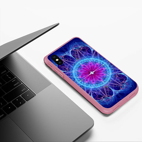 Чехол iPhone XS Max матовый Mandala 2 / 3D-Малиновый – фото 3