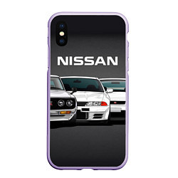 Чехол iPhone XS Max матовый NISSAN, цвет: 3D-светло-сиреневый