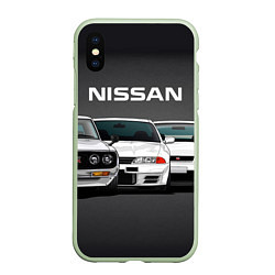 Чехол iPhone XS Max матовый NISSAN, цвет: 3D-салатовый