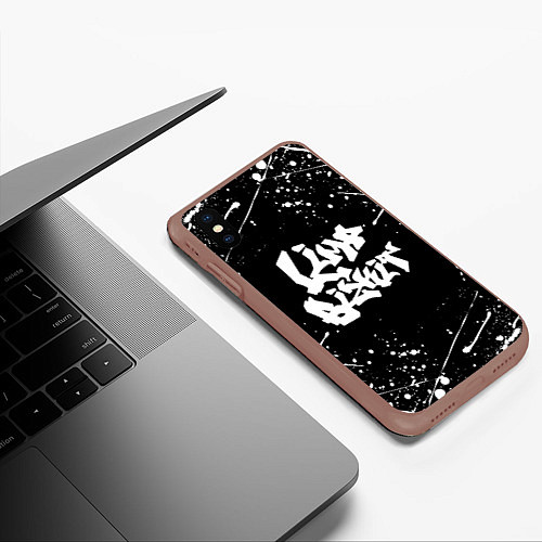 Чехол iPhone XS Max матовый LIMP BIZKIT / 3D-Коричневый – фото 3