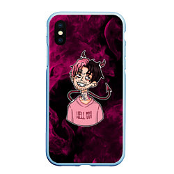 Чехол iPhone XS Max матовый LIL PEEP, цвет: 3D-голубой