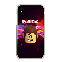 Чехол iPhone XS Max матовый ROBLOX, цвет: 3D-салатовый
