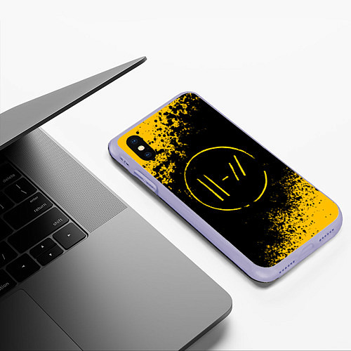 Чехол iPhone XS Max матовый TWENTY ONE PILOTS / 3D-Светло-сиреневый – фото 3