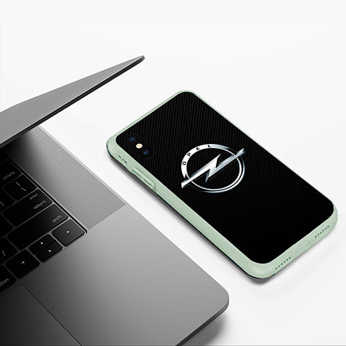 Чехол iPhone XS Max матовый Opel / 3D-Салатовый – фото 3