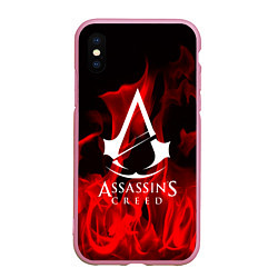 Чехол iPhone XS Max матовый ASSASSINS CREED, цвет: 3D-розовый