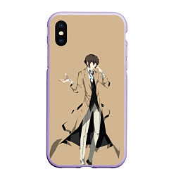 Чехол iPhone XS Max матовый Osamu Dazai, цвет: 3D-светло-сиреневый