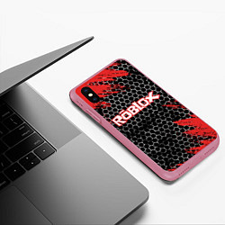 Чехол iPhone XS Max матовый ROBLOX, цвет: 3D-малиновый — фото 2