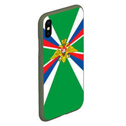 Чехол iPhone XS Max матовый Пограничные Войска, цвет: 3D-темно-зеленый — фото 2