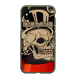 Чехол iPhone XS Max матовый Iron Maiden, цвет: 3D-темно-зеленый