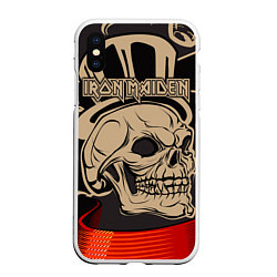 Чехол iPhone XS Max матовый Iron Maiden, цвет: 3D-белый