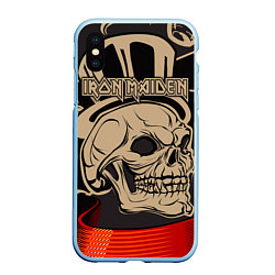 Чехол iPhone XS Max матовый Iron Maiden, цвет: 3D-голубой