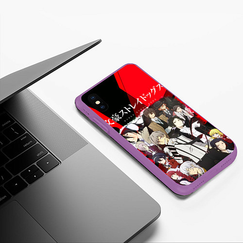 Чехол iPhone XS Max матовый Bungou Stray Dogs / 3D-Фиолетовый – фото 3