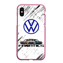 Чехол iPhone XS Max матовый Volkswagen, цвет: 3D-малиновый