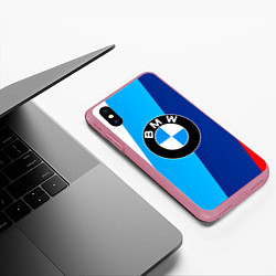 Чехол iPhone XS Max матовый BMW, цвет: 3D-малиновый — фото 2