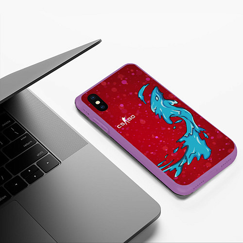 Чехол iPhone XS Max матовый CS GO Water Elemental / 3D-Фиолетовый – фото 3