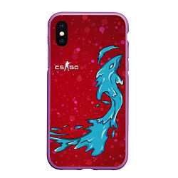 Чехол iPhone XS Max матовый CS GO Water Elemental, цвет: 3D-фиолетовый