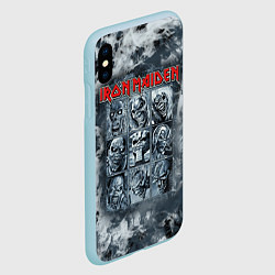 Чехол iPhone XS Max матовый Iron Maiden, цвет: 3D-голубой — фото 2