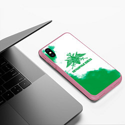 Чехол iPhone XS Max матовый Пограничные Войска, цвет: 3D-малиновый — фото 2