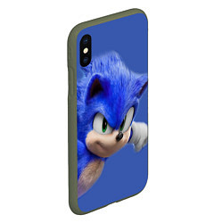 Чехол iPhone XS Max матовый SONIC, цвет: 3D-темно-зеленый — фото 2