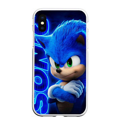 Чехол iPhone XS Max матовый SONIC, цвет: 3D-белый