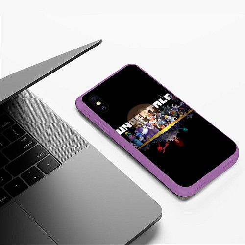 Чехол iPhone XS Max матовый Undertale / 3D-Фиолетовый – фото 3