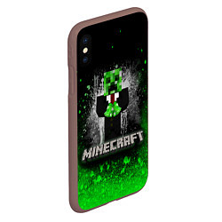 Чехол iPhone XS Max матовый MINECRAFT, цвет: 3D-коричневый — фото 2