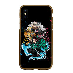 Чехол iPhone XS Max матовый KIMETSU NO YAIBA, цвет: 3D-коричневый