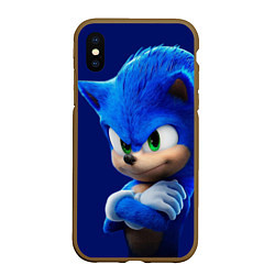 Чехол iPhone XS Max матовый SONIC, цвет: 3D-коричневый