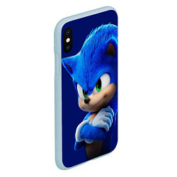 Чехол iPhone XS Max матовый SONIC, цвет: 3D-голубой — фото 2