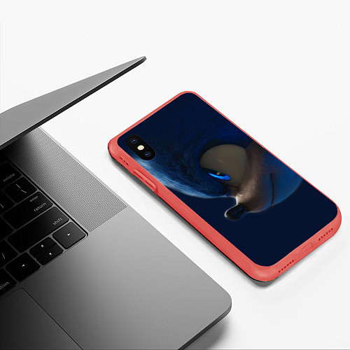 Чехол iPhone XS Max матовый SONIC / 3D-Красный – фото 3