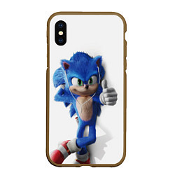 Чехол iPhone XS Max матовый SONIC, цвет: 3D-коричневый