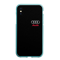 Чехол iPhone XS Max матовый AUDI, цвет: 3D-мятный