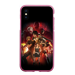 Чехол iPhone XS Max матовый RESIDENT EVIL 3, цвет: 3D-малиновый